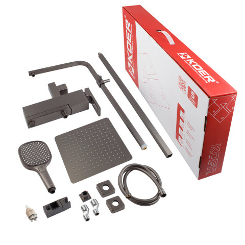Душова колона зі змішувачем KOER KB-56009-07, 3 функціі (Колір графіт) (KR5988)