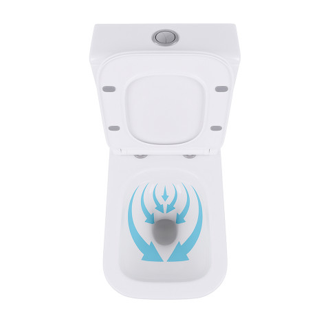 Унітаз-компакт Qtap Crow безобідковий з сідінням Soft-close QT05222170W