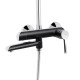 Душова система універсальна Qtap Grand на три споживача (з виливом) QTGRABCR1004 Chrome/Black