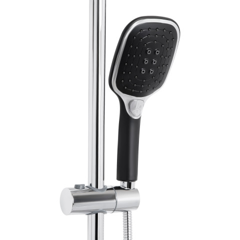 Душова система універсальна Qtap Grand на три споживача (з виливом) QTGRABCR1004 Chrome/Black