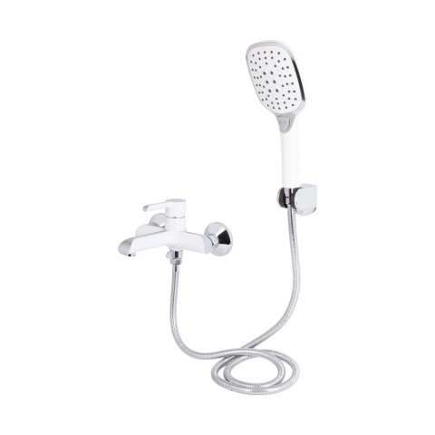 Змішувач для ванни Qtap Grand (з душовим гарнітуром) QTGRAWCR006 Chrome/White