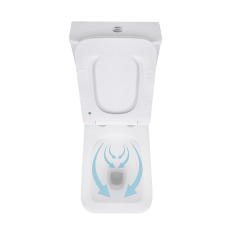 Унітаз-компакт Qtap Kalao безобідковий з сідінням Soft-close QT08221213AW