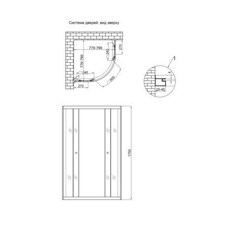 Душова кабіна Lidz Latwa SC80x80.SAT.MID.GR, скло тоноване 4 мм без піддона