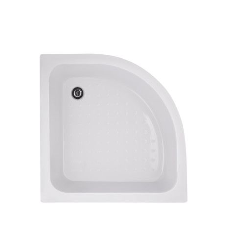 Душова кабіна Latwa SC80x80.SAT.MID.FR полукругла, скло Frost 4 мм + Душовий піддон KAPIELKA ST80x80x26, з панеллю Lidz
