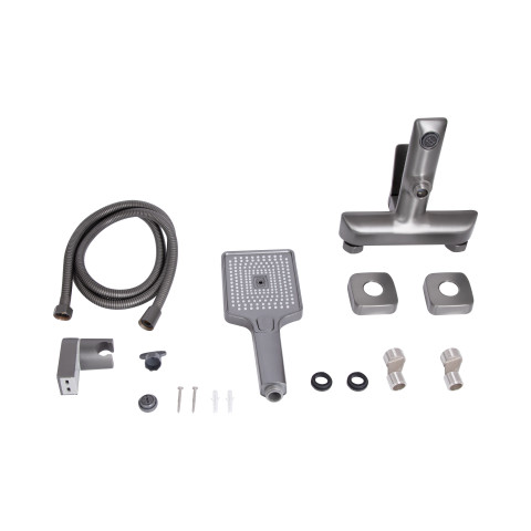 Змішувач для ванни Qtap Presto (з душовим гарнітуром) QTPRE259GRP45584 Graphite