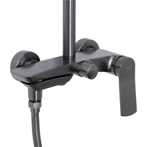 Душова система універсальна Qtap Slavonice на три споживача (з виливом) QTSLA111GMB45910 Gunmetal Black PVD