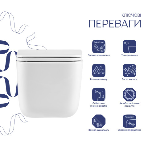 Готове рішення Qtap для ванної кімнати: підвісний унітаз Gemini Ultra Quiet 520×360×350 + комплект інсталяції Nest 4 в 1 (лінійна клавіша White)