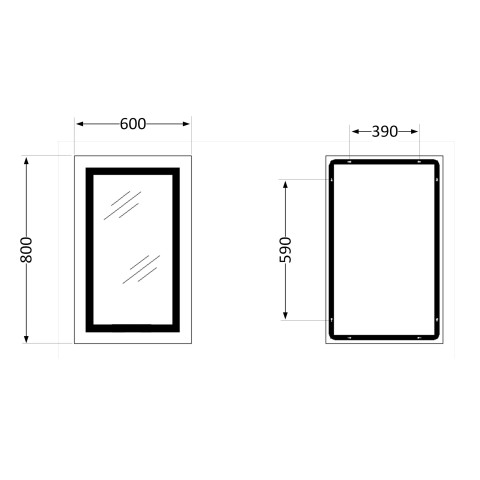 Дзеркало Qtap Cardinal 600х800 з LED-підсвічуванням Touch, з антизапотіванням, з димером, рег. темп. кольору (3000-6500K) QT0478C6080