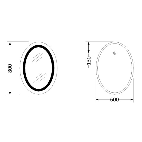 Дзеркало Lidz Vida 800х600 з LED-підсвічуванням Touch, з антизапотіванням, з димером, рег. яскравості LD78LF6080