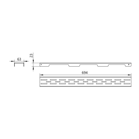 Решітка для лінійного трапу Qtap Grate FD700 (BLA)