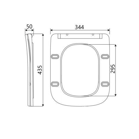 Сидіння для унітаза (Tern 490,520,610) 435x344x50 мм, White, з мікроліфтом, Slim Duroplast, Quick Release QTSC179W47353 Qtap