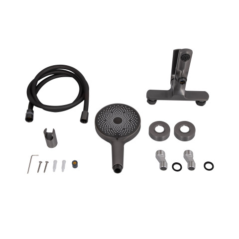 Змішувач для ванни Qtap Slavonice (з душовим гарнітуром) QTSLV259GMB48035 Gunmetal Black PVD