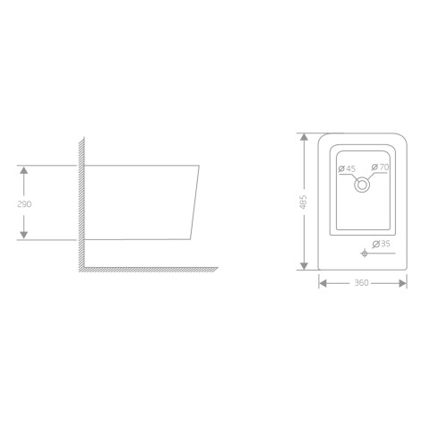 Біде підвісне Qtap Crow 485х340х290 мм White QT05555371W