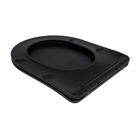 Сидіння для унітаза Qtap (Robin 490) 425x363x50 мм, Matt Black, з мікроліфтом Slim Duroplast, Quick Release QTSC179MB48676
