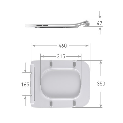 Qtap Сидіння для унітаза (Crow 640) 460x350x47 мм, White, з мікроліфтом, Slim Duroplast, Quick Release QTSC179W48700