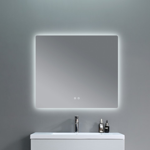 Дзеркало Qtap Taurus (TA2) 800×600 мм з LED-підсвічуванням Touch, з антизапотіванням, з димером, рег. темп. кольору (3000-6500K) QTTAU8006004895