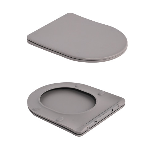 Унітаз підвісний Qtap Robin Ultra Quiet 520×365×340 мм, Stone grey, з сидінням Slim Duroplast / Soft-close / Quick Release QTROB26SG48996
