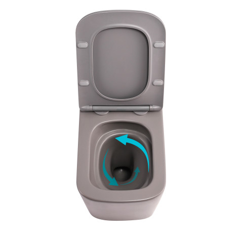 Унітаз підвісний Qtap Tern Ultra Quiet 520×345×325 мм, Stone grey, з сидінням Slim Duroplast / Soft-close / Quick Release QTTER26SG49000