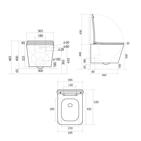 Унітаз підвісний Qtap Tern Ultra Quiet 520×345×325 мм, Marble, з сидінням Slim Duroplast / Soft-close / Quick Release QTTER26MR49002