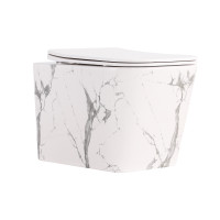 Унітаз підвісний Qtap Tern Ultra Quiet 520×345×325 мм, Marble, з сидінням Slim Duroplast / Soft-close / Quick Release QTTER26MR49002