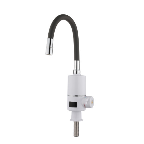 Проточний кран-водонагрівач з гнучким виливом для кухні  Lidz Warm 065  LDWAR065GRE49096 White/Grey