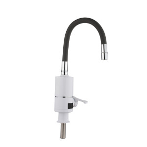 Проточний кран-водонагрівач з гнучким виливом для кухні  Lidz Warm 065  LDWAR065GRE49096 White/Grey