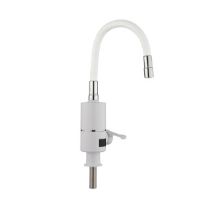Проточний кран-водонагрівач з гнучким виливом для кухні  Lidz Warm 065  LDWAR065WHI49097 White/White