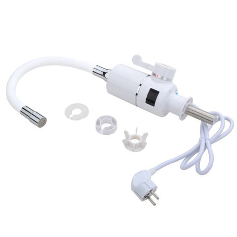 Проточний кран-водонагрівач з гнучким виливом для кухні  Lidz Warm 065  LDWAR065WHI49097 White/White