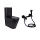 Комплект 2 в 1: підлоговий унітаз Qtap Scorpio Matt Black QT14226088AMB + набір гігієнічного душу Lidz Aria Black LDARI110BLA43394