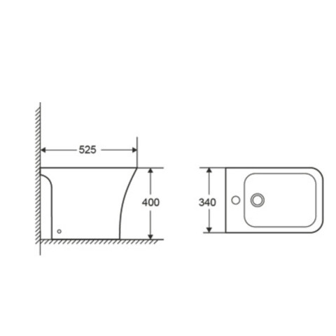 Біде підлогове Qtap Presto Quadro 540×340×400 мм, White QTPRE29W49124