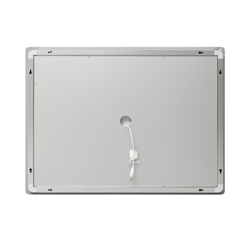 Дзеркало Lidz Kubis (KU2) 1000х800 з годинником, з LED-підсвічуванням Touch, з антизапотіванням, з димером, рег. яскравості LDKU1000800CL49282