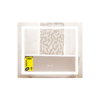 Дзеркало Lidz Kubis (KU1) 600х700 з LED-підсвічуванням Touch, з антизапотіванням, з димером, рег. яскравості LDKU60070049285