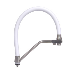 Вилив в зборі Lidz (330х265х35) для змішувача для кухні Aria 020F3 Nickel/White LDARI3302653549380