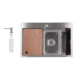 Мийка для кухні інтегрована Lidz Handmade H6845 Brushed Steel 3,0/1,0 мм LDH6845BRU49455