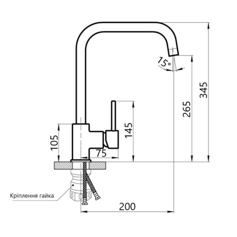 Змішувач для кухні Lidz Aria 015F1 (k35)  LDARI015F1GRP49558 Graphite