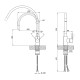 Змішувач для кухні Lidz Aria 015F3 (k35) з гнучким виливом LDARI015F3BGRP49564 Graphite/Black
