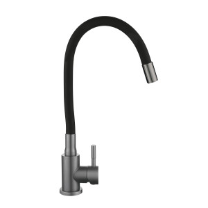 Змішувач для кухні Lidz Aria 015F3 (k35) з гнучким виливом LDARI015F3BGRP49564 Graphite/Black