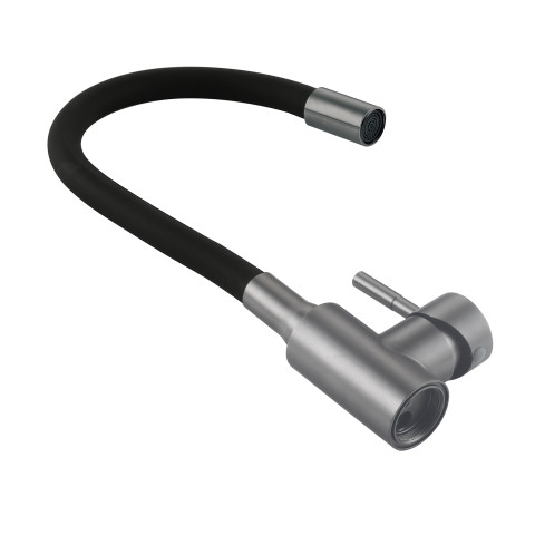 Змішувач для кухні Lidz Aria 015F3 (k35) з гнучким виливом LDARI015F3BGRP49564 Graphite/Black