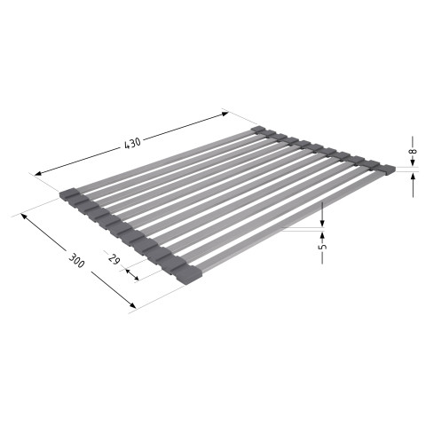 Сушарка на кухонну мийку Lidz Acsis LA13 Gray, плоска основа, для посуду 430х303 мм LDACSLA13GRA49767