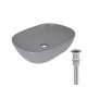 Раковина накладна Qtap Aquarius 470x380x120 мм, Stone grey, прямокутна, з донним клапаном QTAQA188SG49780