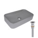 Раковина накладна Qtap Tern 610x350x135 мм, Stone grey, прямокутна, з донним клапаном QTTER188SG49789