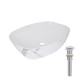 Раковина накладна Qtap Cardinal 500х380х140 мм, Marble, прямокутна, з донним клапаном QTCAR188MR49826