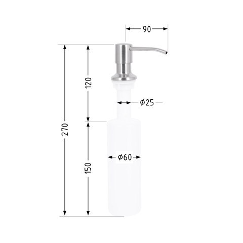 Дозатор для миючого засобу Lidz Acsis LA29 Brushed Steel, круглий LDACSLA29BRU49828
