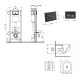 Готове рішення Qtap для ванної кімнати: підвісний унітаз Taurus Ultra Quiet 515×360×350 + комплект інсталяції Nest 4 в 1 (кругла клавіша Matt Black)