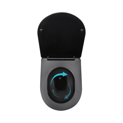 Унітаз підвісний Qtap Taurus Ultra Quiet 515×360×350 мм, Matt Black, з сидінням Slim Duroplast / Soft-close / Quick Release QTTAU28BLM50504