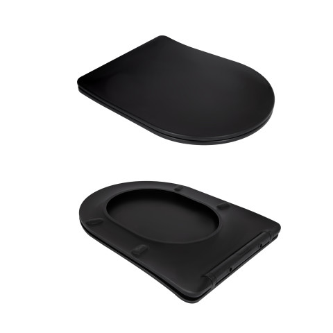 Унітаз підвісний Qtap Taurus Ultra Quiet 515×360×350 мм, Matt Black, з сидінням Slim Duroplast / Soft-close / Quick Release QTTAU28BLM50504