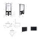 Готове рішення Qtap для ванної кімнати: підвісний унітаз Scorpio Ultra Quiet 490x365x325 + комплект інсталяції Standard (лінійна клавіша Black)